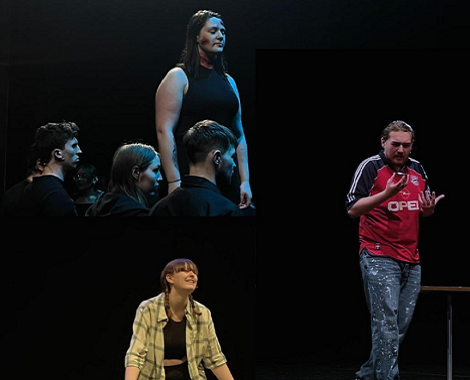 various performers against a black backdrop